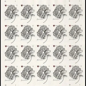 Antique Vintage Rose Forever First Class PostageStamps