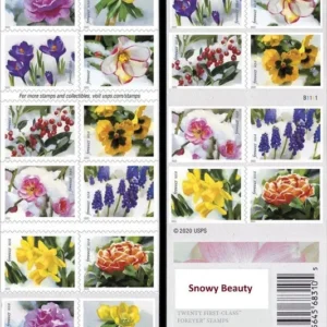 Snowy Beauty Bloom Forever First Class Postage Stamps