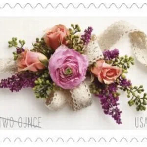 Garden Corsage Wedding Invitations Mint Forever First Class Postage Stamps