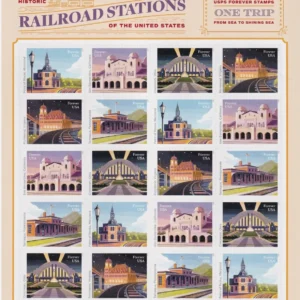 Railroad Stations Forever First Class Postage Stamps