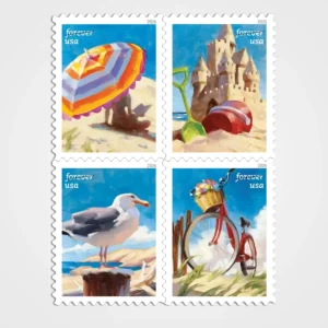 A Day at the Beach Stamps - Forever First Class Postage Stamps