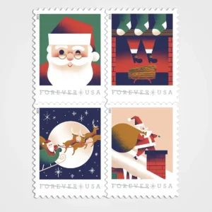 A Visit from St. Nick Stamps - Forever First Class Postage Stamps