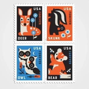 Baby Wild Animals Stamps - Forever First Class Postage Stamps