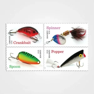 Freshwater Fishing Lures Stamps - Forever First Class Postage Stamps