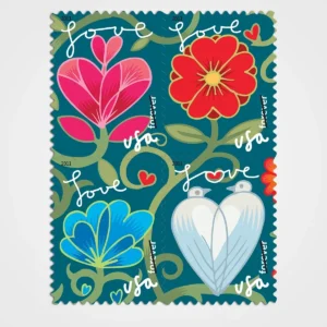 Garden of Love Stamps - Forever First Class Postage Stamps