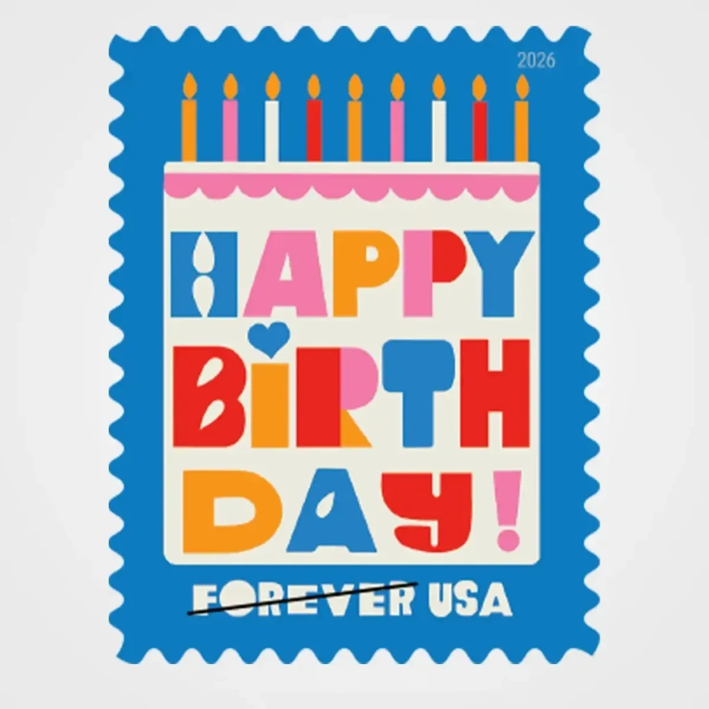 Happy Birthday Stamps - Forever First Class Postage Stamps