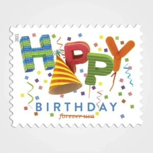 Happy Birthday 2026 Stamps - Forever First Class Postage Stamps