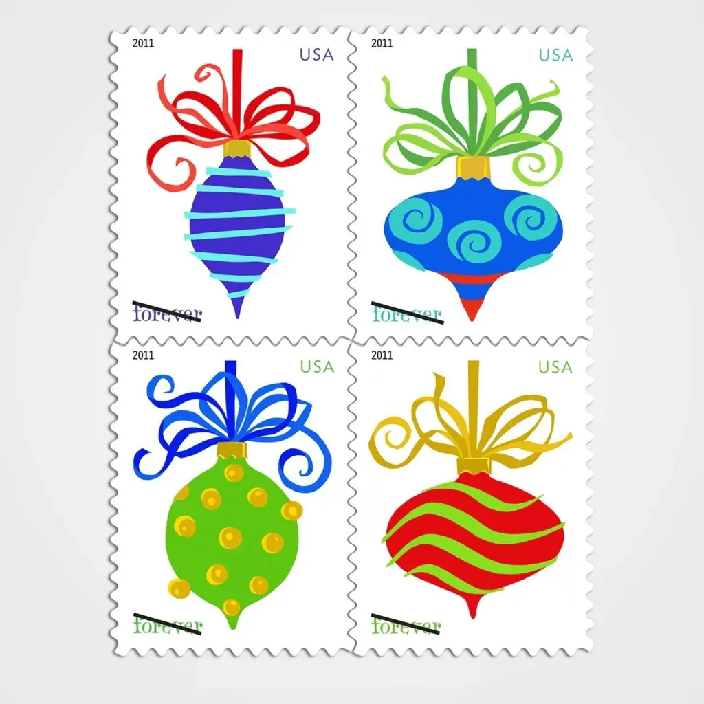 Holiday Baubles Stamps - Forever First Class Postage Stamps