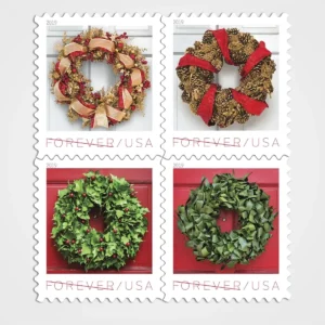 Holiday Wreaths Stamps - Forever First Class Postage Stamps