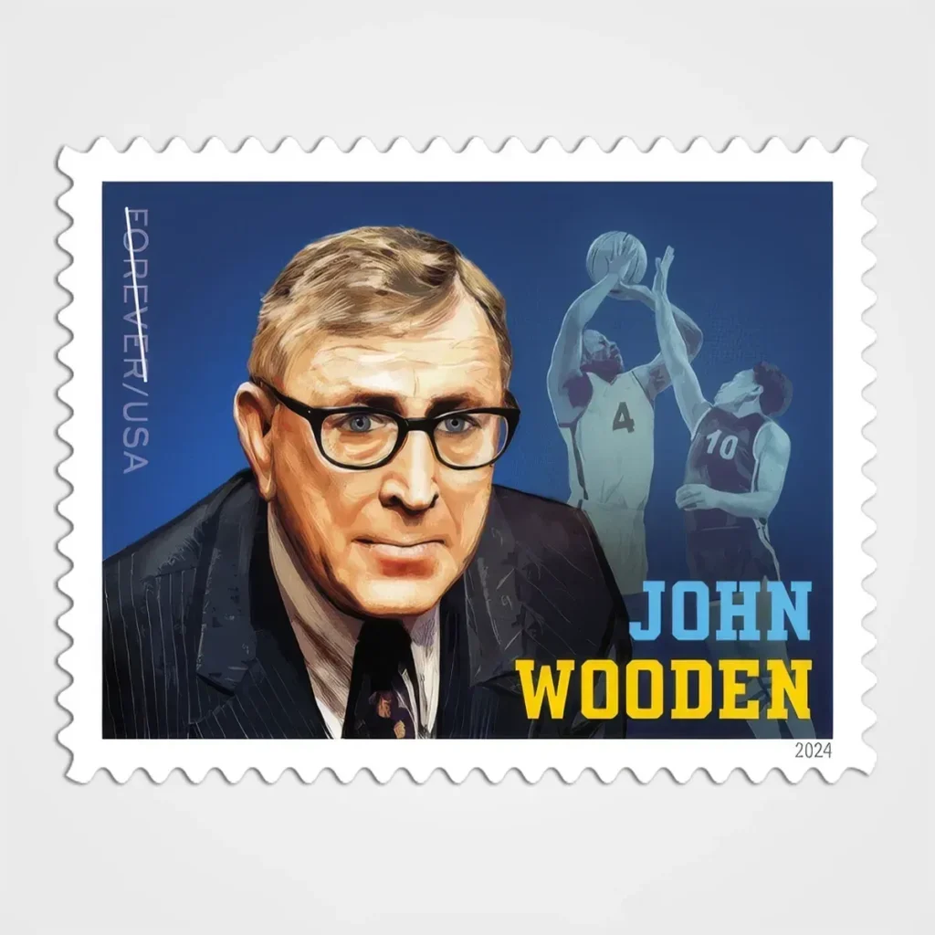 John Wooden Stamps - Forever First Class Postage Stamps