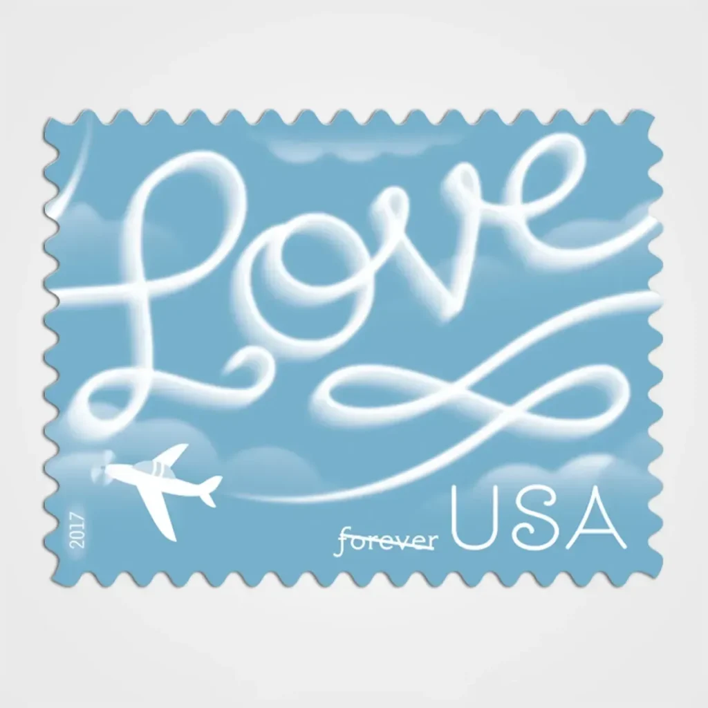 Love Skywriting Stamps - Forever First Class Postage Stamps