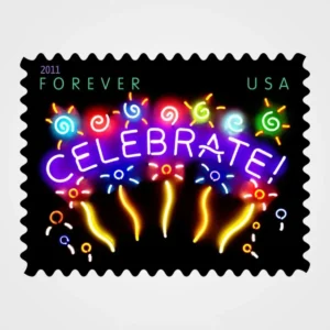 Neon Celebrate! Stamps - Forever First Class Postage Stamps