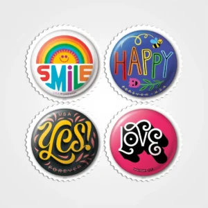 Pinback Buttons Stamps - Forever First Class Postage Stamps