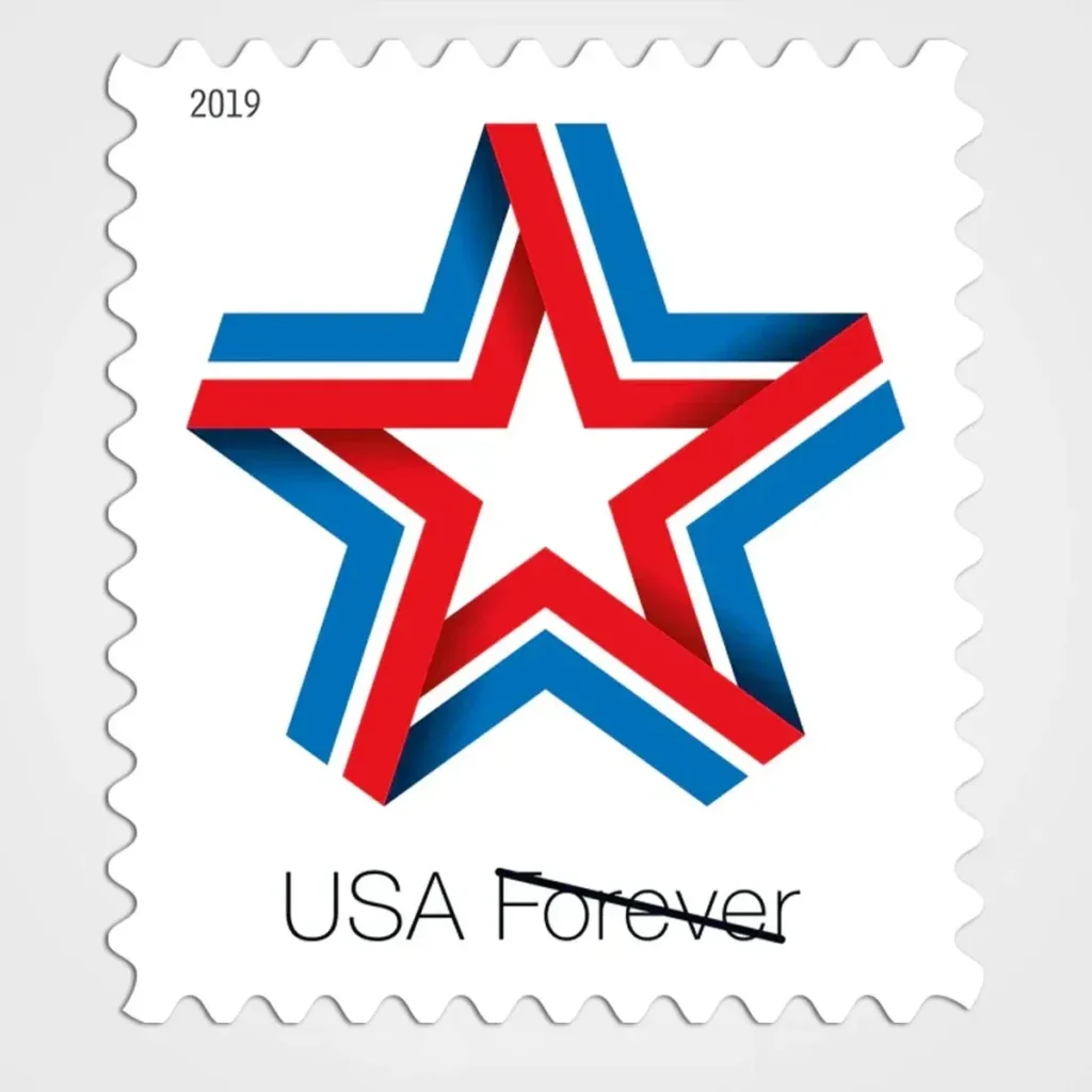 Star Ribbon Stamps - Forever First Class Postage Stamps