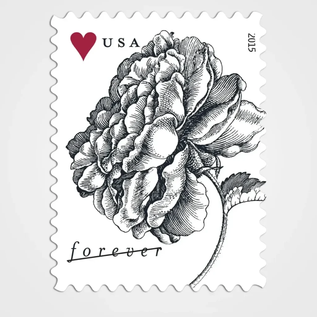 Vintage Rose Stamps - Forever First Class Postage Stamps
