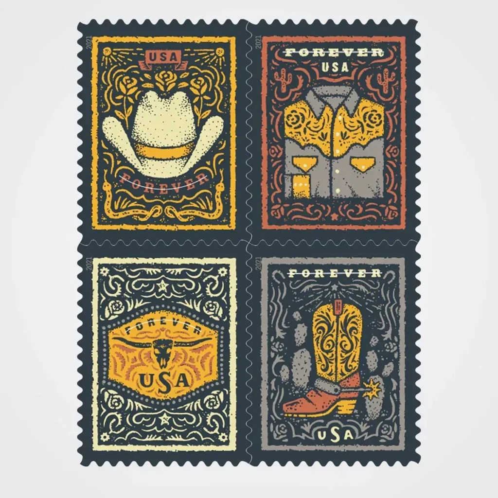 Western Wear Stamps - Forever First Class Postage Stamps