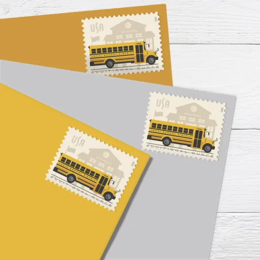 School Bus Stamps